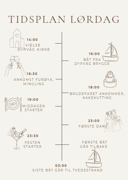 Tidsplan lørdag